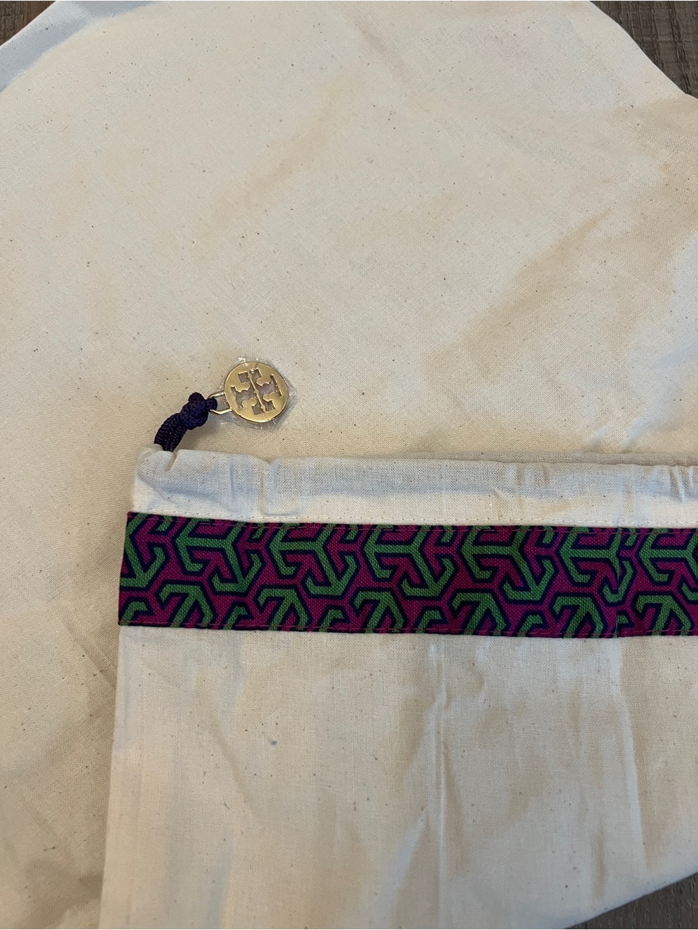 Tory Burch Cotton Canvas Drawstring Dust Bag - New